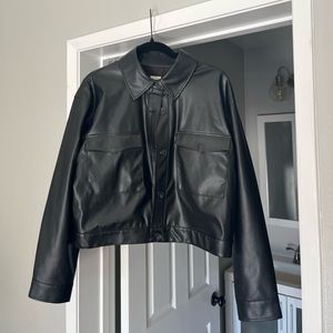 cropped leather jacket